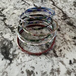 Colorful Enamel Bangle Set